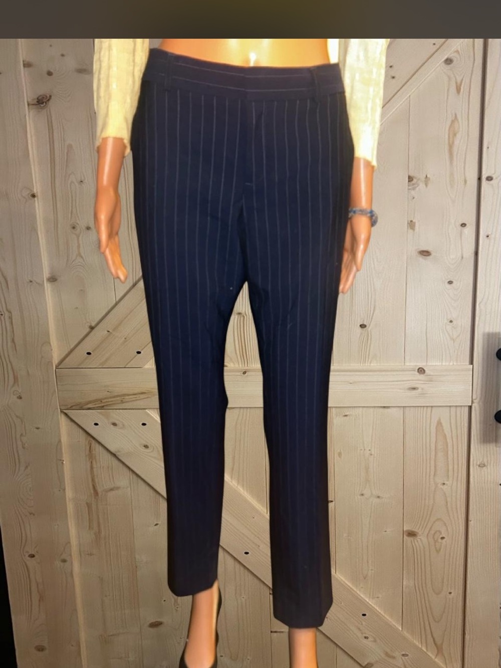 Banana Republic Navy Pinstripe Dress Pants